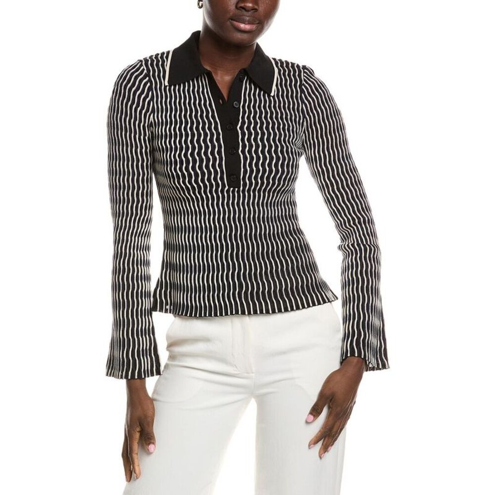 Simkhai Womens  Colleen Polo Top, Black